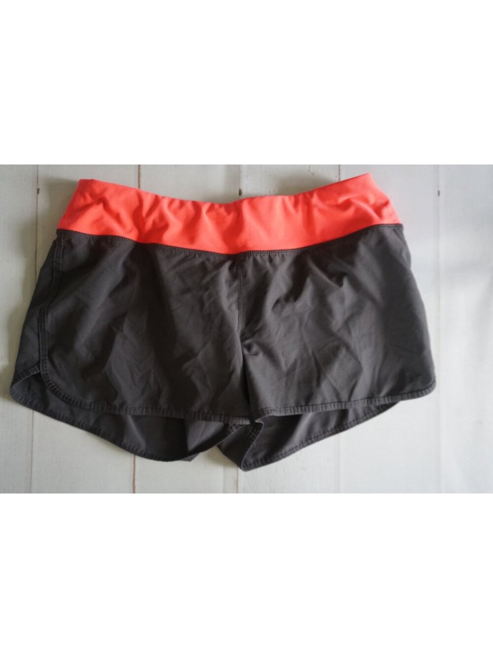 Ideology Women's Lined Running Shorts Gray Pink Zip Pocket Size M